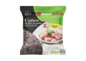 Cubes de filet de poulet crus - Délices & Chefs