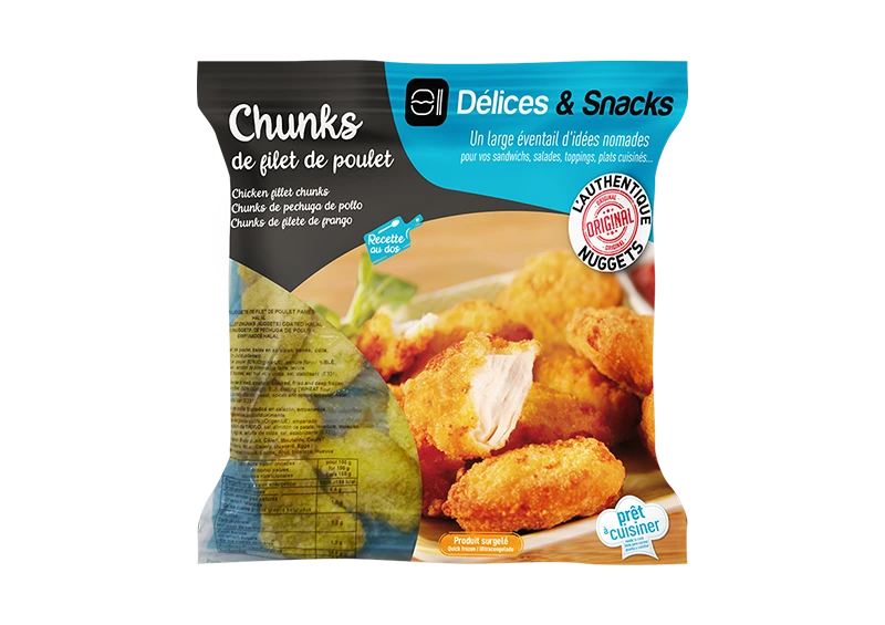 Chunks de filet de poulet panés - Délices & Snacks