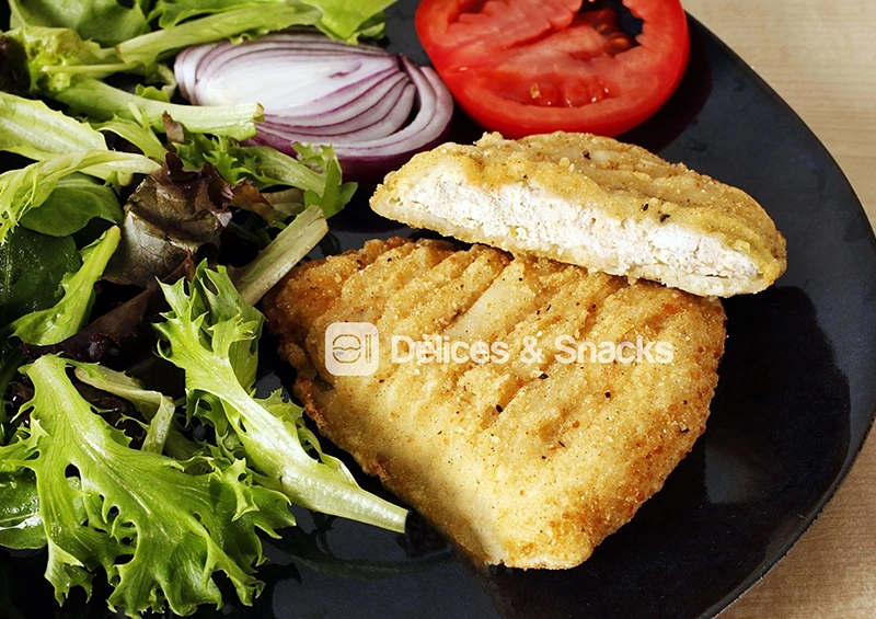 Shaped breaded chicken fillet